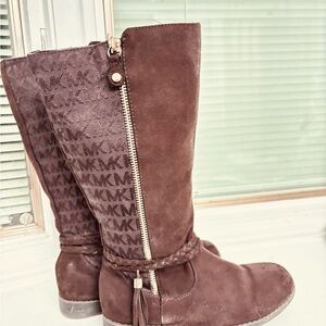 Michael Kors mid-calf riding boots Chocolate for girls: Size :3